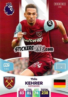 Figurina Thilo Kehrer - English Premier League 2023-2024. Adrenalyn XL - Panini