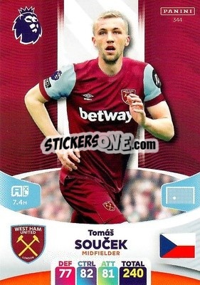 Sticker Tomáš Souček - English Premier League 2023-2024. Adrenalyn XL n. 344 - Panini
