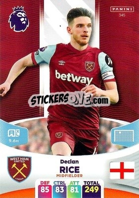 Sticker Declan Rice - English Premier League 2023-2024. Adrenalyn XL - Panini