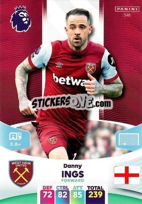 Sticker Danny Ings - English Premier League 2023-2024. Adrenalyn XL - Panini
