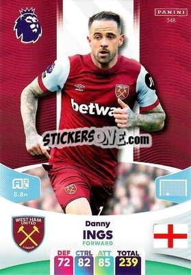 Sticker Danny Ings - English Premier League 2023-2024. Adrenalyn XL n. 348 - Panini