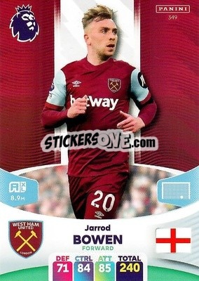 Cromo Jarrod Bowen - English Premier League 2023-2024. Adrenalyn XL - Panini