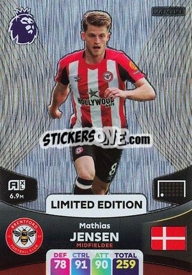 Figurina Mathias Jensen - English Premier League 2023-2024. Adrenalyn XL n. LE-MJ - Panini