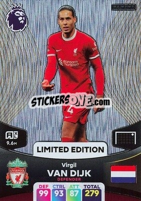 Sticker Virgil van Dijk - English Premier League 2023-2024. Adrenalyn XL n. LE-VVD - Panini