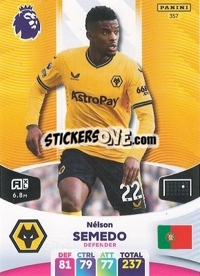 Figurina Nélson Semedo - English Premier League 2023-2024. Adrenalyn XL - Panini