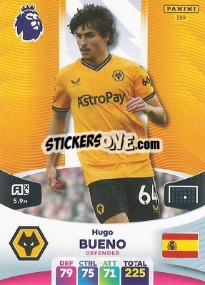 Cromo Hugo Bueno - English Premier League 2023-2024. Adrenalyn XL - Panini