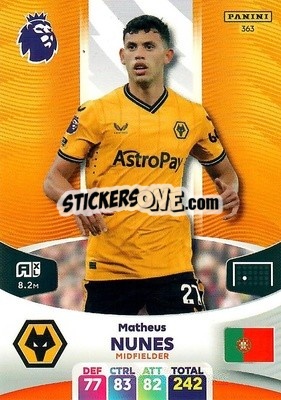 Cromo Matheus Nunes - English Premier League 2023-2024. Adrenalyn XL - Panini