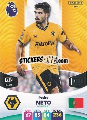 Sticker Pedro Neto - English Premier League 2023-2024. Adrenalyn XL - Panini
