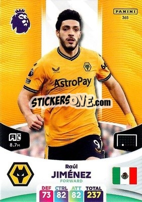 Sticker Raul Jiménez - English Premier League 2023-2024. Adrenalyn XL n. 365 - Panini