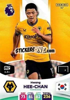 Sticker Hwang Hee-chan - English Premier League 2023-2024. Adrenalyn XL n. 367 - Panini
