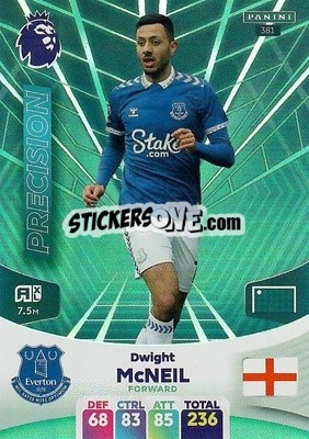 Sticker Dwight McNeil - English Premier League 2023-2024. Adrenalyn XL n. 381 - Panini