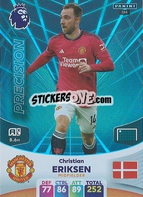 Sticker Christian Eriksen - English Premier League 2023-2024. Adrenalyn XL n. 384 - Panini