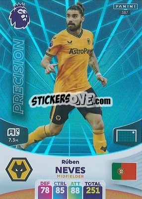 Sticker Rúben Neves - English Premier League 2023-2024. Adrenalyn XL n. 387 - Panini