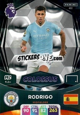 Sticker Rodrigo - English Premier League 2023-2024. Adrenalyn XL n. 402 - Panini