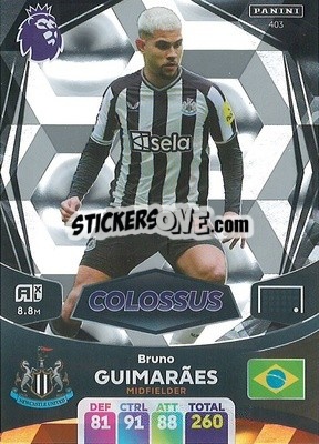 Cromo Bruno Guimarães - English Premier League 2023-2024. Adrenalyn XL - Panini