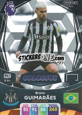 Figurina Bruno Guimarães - English Premier League 2023-2024. Adrenalyn XL - Panini