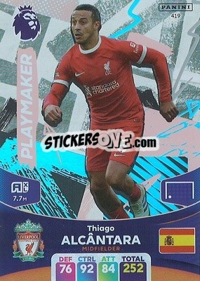 Sticker Thiago Alcântara - English Premier League 2023-2024. Adrenalyn XL n. 419 - Panini