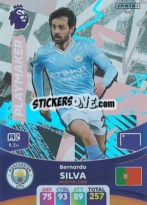 Cromo Bernardo Silva - English Premier League 2023-2024. Adrenalyn XL - Panini