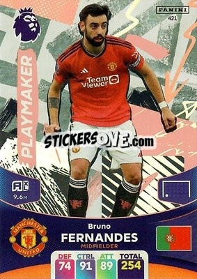 Sticker Bruno Fernandes - English Premier League 2023-2024. Adrenalyn XL n. 421 - Panini