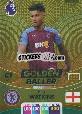 Sticker Ollie Watkins - English Premier League 2023-2024. Adrenalyn XL n. 2 - Panini