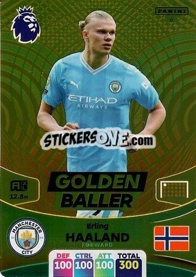 Sticker Erling Haaland - English Premier League 2023-2024. Adrenalyn XL n. 6 - Panini