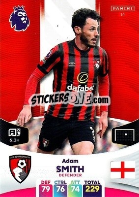 Sticker Adam Smith - English Premier League 2023-2024. Adrenalyn XL n. 14 - Panini
