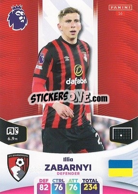 Figurina Illya Zabarnyi - English Premier League 2023-2024. Adrenalyn XL - Panini