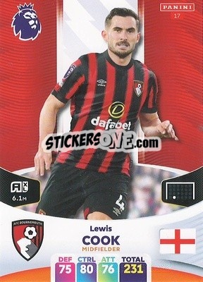Sticker Lewis Cook - English Premier League 2023-2024. Adrenalyn XL n. 17 - Panini