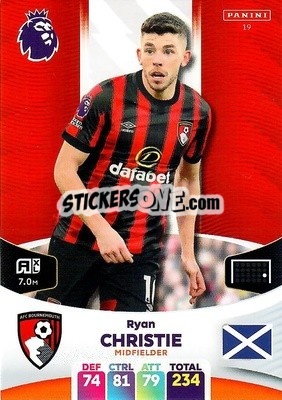 Sticker Ryan Christie - English Premier League 2023-2024. Adrenalyn XL n. 19 - Panini