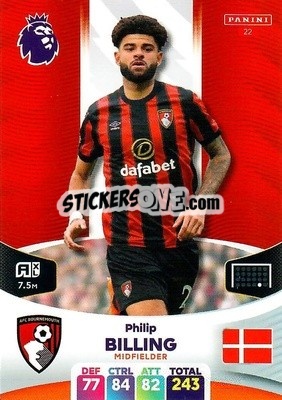 Sticker Philip Billing - English Premier League 2023-2024. Adrenalyn XL n. 22 - Panini
