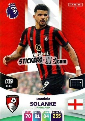Sticker Dominic Solanke - English Premier League 2023-2024. Adrenalyn XL n. 23 - Panini
