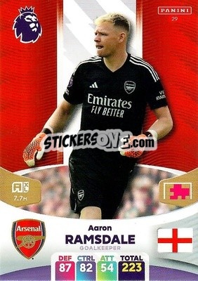 Sticker Aaron Ramsdale - English Premier League 2023-2024. Adrenalyn XL n. 29 - Panini