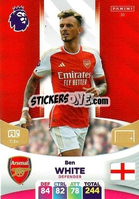 Sticker Ben White - English Premier League 2023-2024. Adrenalyn XL n. 30 - Panini