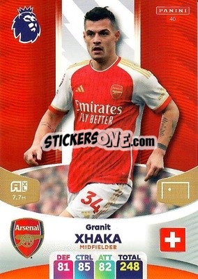 Sticker Granit Xhaka - English Premier League 2023-2024. Adrenalyn XL n. 40 - Panini