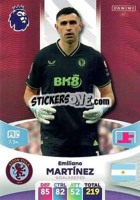 Sticker Emiliano Martínez - English Premier League 2023-2024. Adrenalyn XL n. 47 - Panini