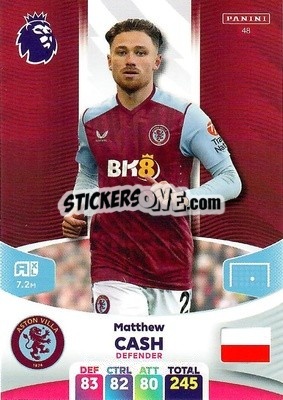Sticker Matty Cash - English Premier League 2023-2024. Adrenalyn XL n. 48 - Panini