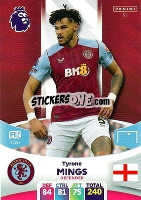 Sticker Tyrone Mings - English Premier League 2023-2024. Adrenalyn XL - Panini