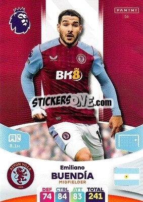 Sticker Emiliano Buendía - English Premier League 2023-2024. Adrenalyn XL n. 56 - Panini
