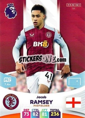 Sticker Jacob Ramsey - English Premier League 2023-2024. Adrenalyn XL - Panini