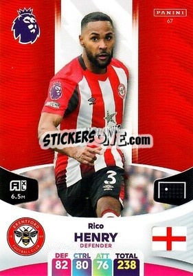 Figurina Rico Henry - English Premier League 2023-2024. Adrenalyn XL - Panini