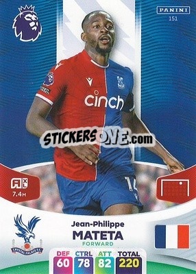 Sticker Jean-Philippe Mateta - English Premier League 2023-2024. Adrenalyn XL - Panini