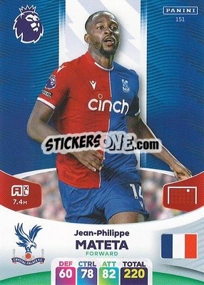 Sticker Jean-Philippe Mateta - English Premier League 2023-2024. Adrenalyn XL n. 151 - Panini