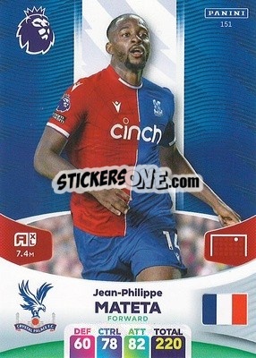 Figurina Jean-Philippe Mateta - English Premier League 2023-2024. Adrenalyn XL - Panini