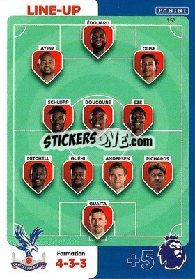Sticker Line-Up Crystal Palace - English Premier League 2023-2024. Adrenalyn XL n. 153 - Panini