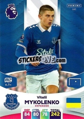 Figurina Vitalii Mykolenko - English Premier League 2023-2024. Adrenalyn XL - Panini