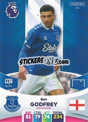 Cromo Ben Godfrey - English Premier League 2023-2024. Adrenalyn XL n. 161 - Panini