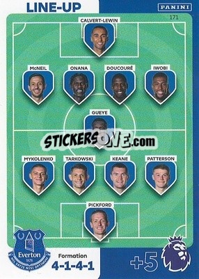 Cromo Line-Up Everton - English Premier League 2023-2024. Adrenalyn XL - Panini