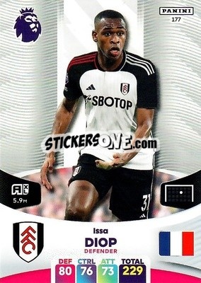 Sticker Issa Diop - English Premier League 2023-2024. Adrenalyn XL n. 177 - Panini