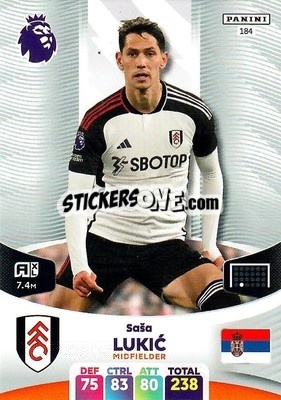 Sticker Saša Lukić - English Premier League 2023-2024. Adrenalyn XL n. 184 - Panini