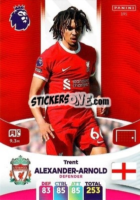 Sticker Trent Alexander-Arnold - English Premier League 2023-2024. Adrenalyn XL n. 195 - Panini
